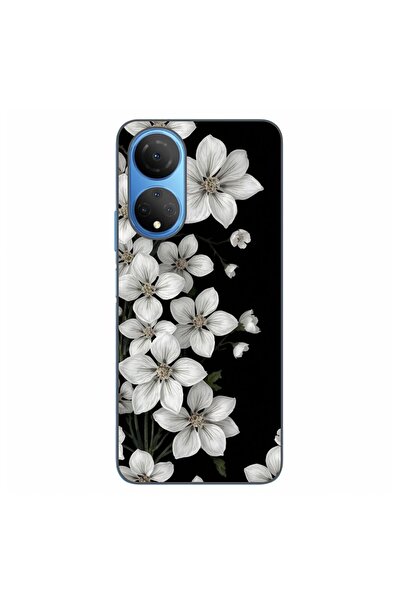 OEM Case compatible with Honor X7 Silicon Gel Tpu Model Pure White Flowers