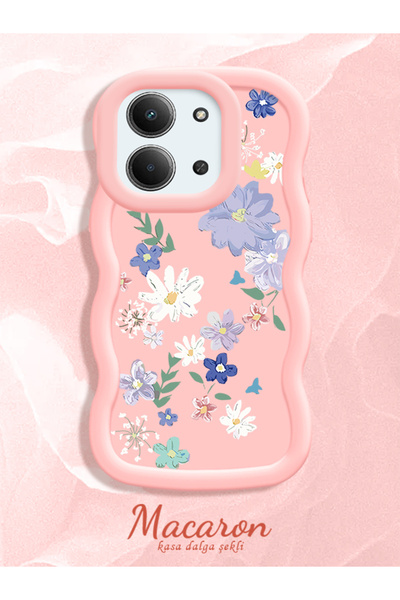 CASEVIBE Xiaomi Redmi 15C 5G Uyumlu Güzel çiçek desenli, dayanıklı silikon te...