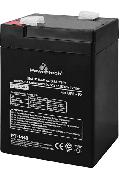 POWERTECH UPS Battery with Capacity 4.5Ah and Voltage 6V PT-1440 1pcs