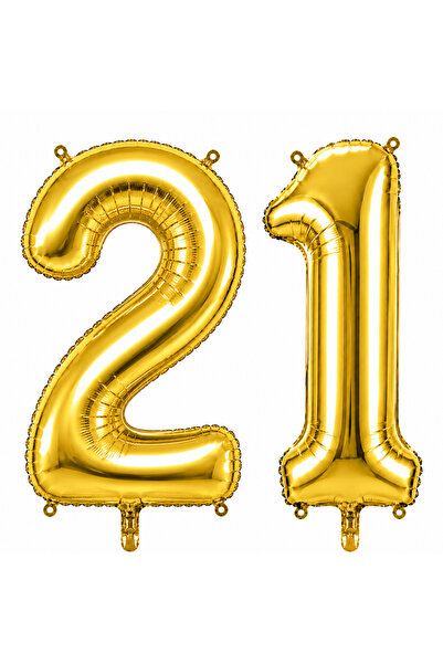 BeySüS 21 Foil Balloons Gold Color (76 cm)