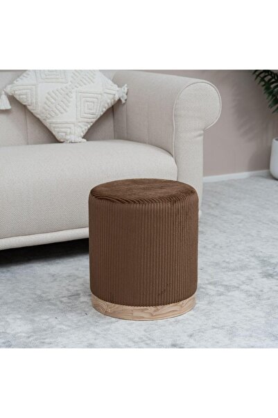 Danube Home Curdo Round Ottoman | Multi-Functional Stool | Upholstered Footre...