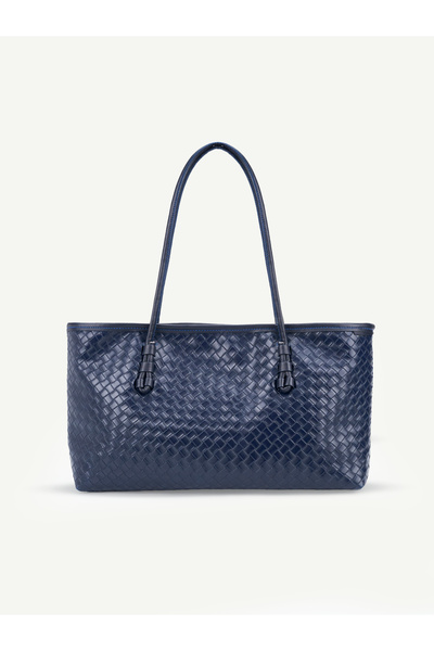 HONEY BAG Geantă de umăr pentru femei, cu fermoar, cu detalii tricotate, tip ...