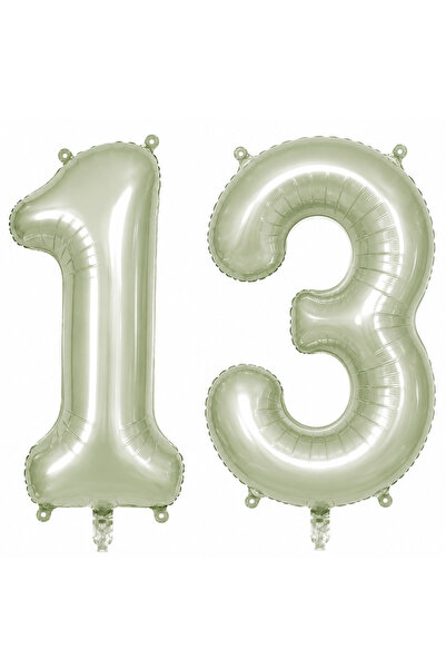 BeySüS 13 Number Foil Balloons Green Color (76 cm)