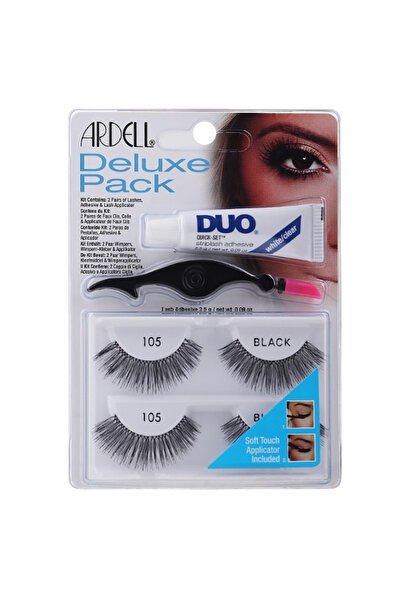 Ardell DELUXE PACK SET FALSE EYELASHES 2 PAIRS 105 BLACK
