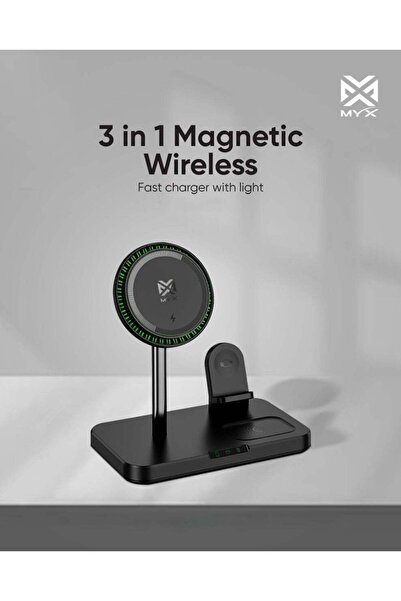 MYX TriFlux 3-in-1 Magnetic Wireless Fast Charger 15W | iOS/Android Compatibi...