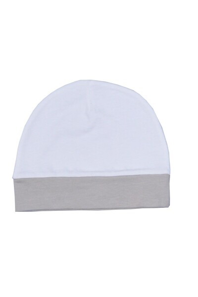 Baby Oliver Σκουφάκι Λευκό-Μόκα Design 14 Oliver Baby