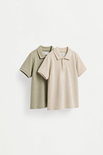 LEFTIES 2'li düz renk polo yaka t-shirt paketi