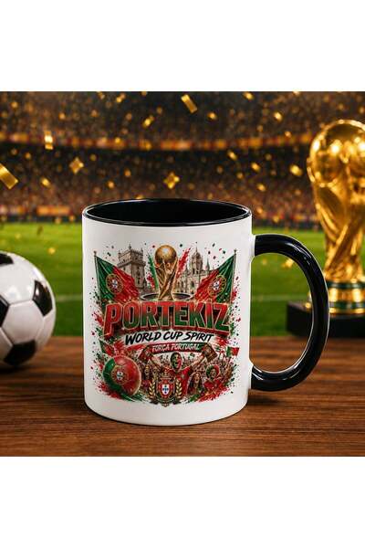 Bk Gift كأس أسود بتصميم كأس العالم لكرة القدم بتصميم مشجعي البرتغال