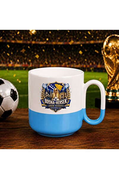 Bk Gift Blue Joyful Cup with Bosnia and Herzegovina Fan Theme and World Footb...