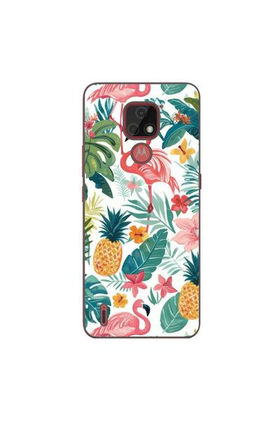 OEM Husa compatibila cu Motorola Moto E7 Silicon Gel Tpu Model Tropical Pattern