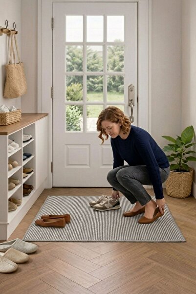 Bonny Home Anthracite Entrance Mat Indoor Entrance Carpet Front Door Porlo -7127