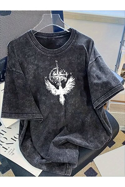 bellanova Unisex Oversize Printed T-Shirt Streetwear Comfortable Fit Daily Pr...