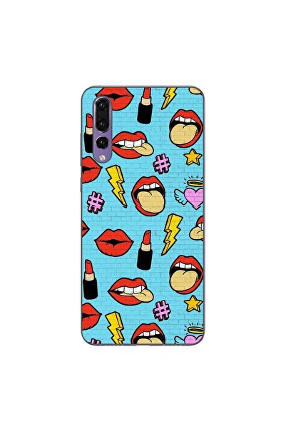 OEM Θήκη συμβατή με Huawei P20 Pro Σιλικόνης Gel TPU Σχέδιο Pop Art Χείλη