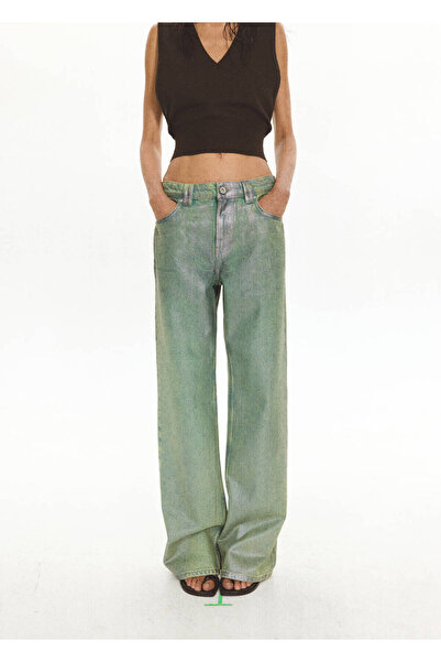 MANGO Woman Folyo düz jean pantolon