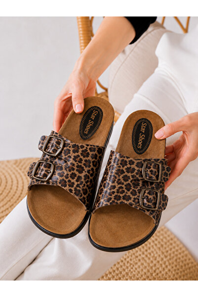 star shoes Unisex orthopedic insole slippers with double strap buckle daily c...