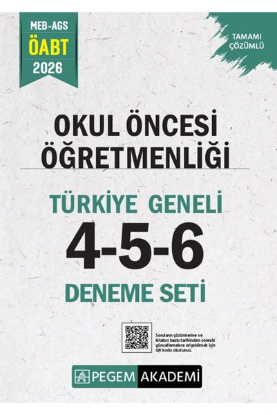 Pegem Akademi Yayıncılık 2026 MEB AGS ÖABT Okul Öncesi Öğretmenliği Tamamı Çö...