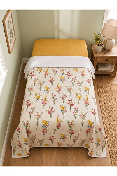 ŞENER HOME Wildflower Pattern Printed 150X240 Cm. Single Person Single Pike