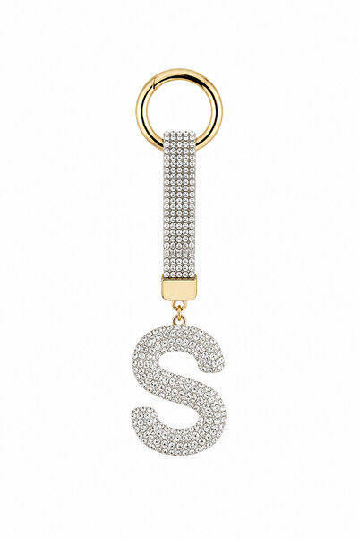 Balenbi Stone-Embellished S Letter Figured Keychain and Bag Ornament