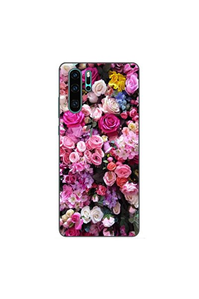 OEM Husa compatibila cu Huawei P30 Pro Silicon Gel Tpu Model Trandafiri Roz