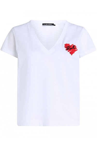 Karl Lagerfeld Γυναικείο Hearts T-shirt Λευκό A1W17116-100 WHITE