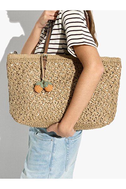 PARFOIS Kadın Hasır Efektli Shopper Çanta
