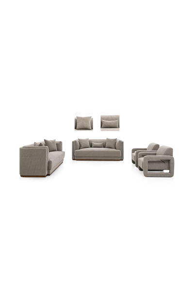 Midas Furniture CHENILLE SOFA SET 4 PCS 221X97X86 CM DARK BROWN
