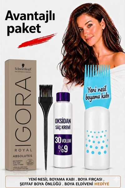 Igora Saç Boyası Absolutes 8-60 Açık Kumral Çikolata Doğal 30 Vol Oksidan+Pra...