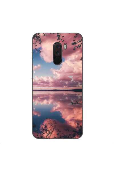 OEM Case compatible with Xiaomi Pocophone F1 Silicone Gel Tpu Model Pink Clouds