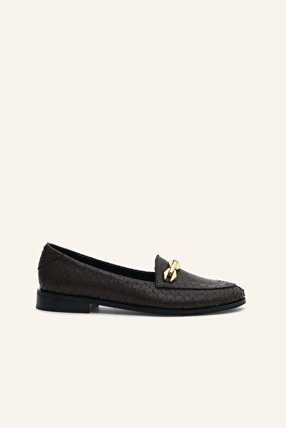 MARCATELLI Kahve Baskı Deri Loafer