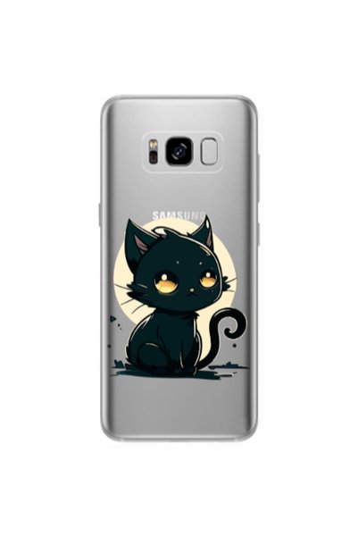 Other Samsung S8 Plus Black Cat Transparent Silicone TPU Θήκη