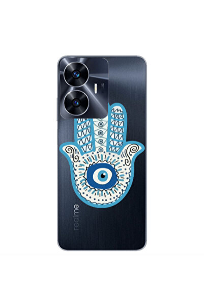 Other Realme Note 50 Evil eye bead in hand Transparent Silicone TPU Θήκη