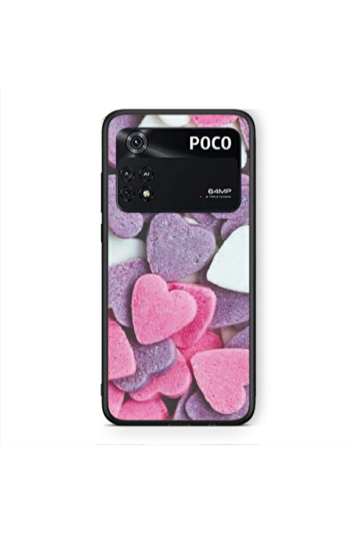 Other Xiaomi Poco M4 Pro 4G Sponge Hearts Black Glossy Θήκη