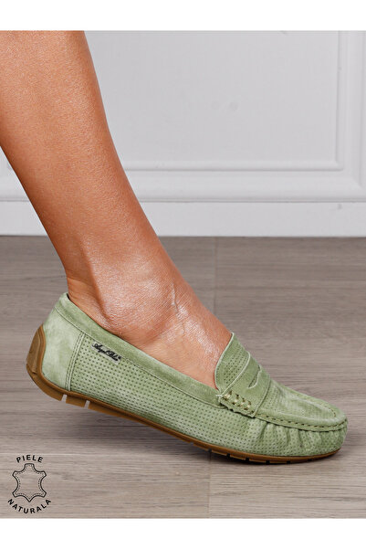 ANGEL BLUE MOCASINI damă din piele naturală Intoarsa cu talpa joasa CRL1582 V...