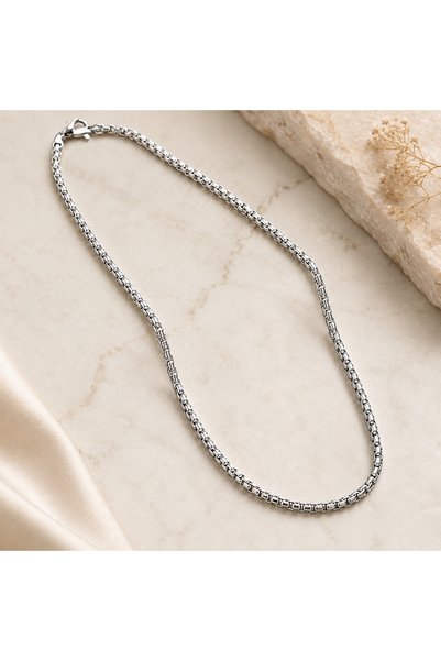 Liacharm Silver Color Albanian Chain Necklace - Stainless Steel Men's Chain