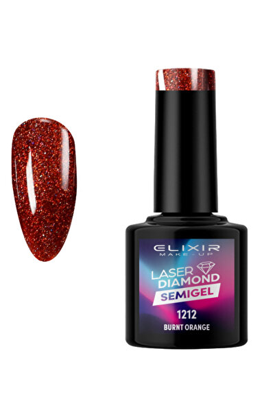 Elixir LASER DIAMOND SEMI GEL (ΗΜΙΜΟΝΙΜΟ BΕΡΝΙΚΙ) - 1212 (BURNT Orange) 8ML