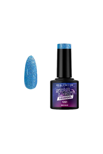 Elixir STAR LIGHT SEMI GEL (ΗΜΙΜΟΝΙΜΟ ΒΕΡΝΙΚΙ) -1261 (IRIS Blue) 8ML