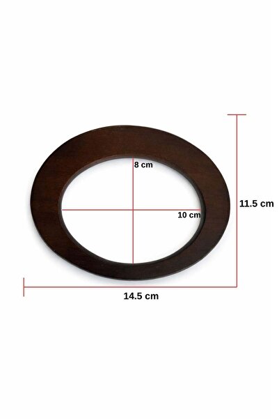 iğne izi 14.5x11.5 см Дървена дръжка за чанта, кафява, елипсовидна – Дървена ...