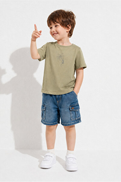 Overdo Boys' Short Sleeve T-Shirt and Denim Shorts Two-Piece Set