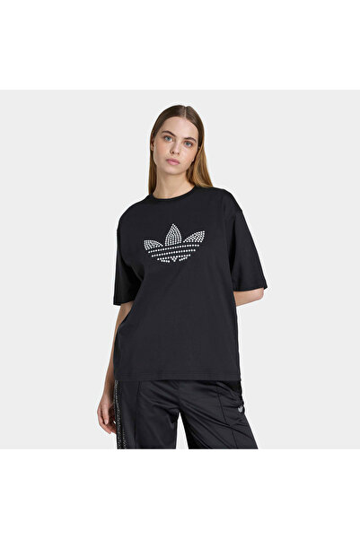 adidas Pearl Trefoil Kadın Siyah T-Shirt