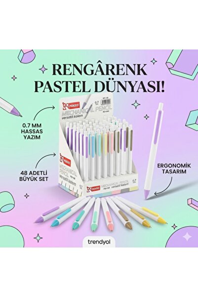 Mikro Pastel Seri Versatil Uçlu Kalem 0.7 mm - Ergonomik Tasarım ve Şık Yazım...