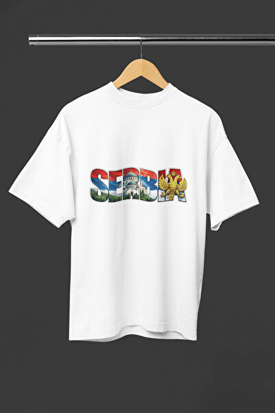 MAGORS Serbia Text Printed Oversize Unisex T-Shirt - City Themed Cotton Print...