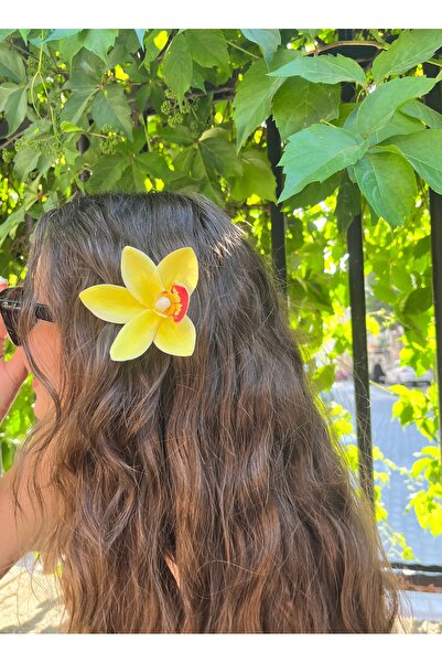 FloresDeCarnaval Golden Plumeria Hibiscus Hair Clip