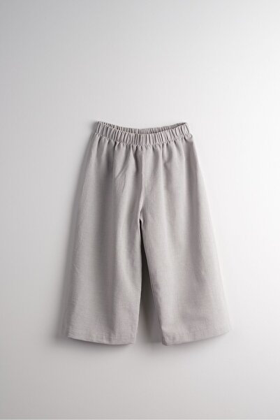 Bondberro Linen / Cotton Loose Fit Unisex Kids' Trousers (Grey)