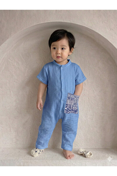 happykds123 Blue Muslin Set