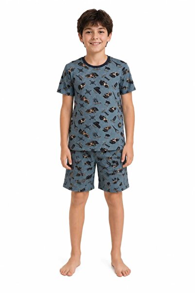 Tenra Boys' Cotton Shorts Pajama Set 3-12 Years