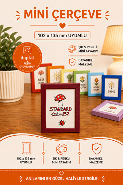 Tovo Craft 10x15 Fotoğraf Uyumlu Mini Çerçeve (102x152 mm) | Magnetli ve Duva...