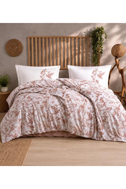 Clasy Ranforce Duvet Cover Set Double Tole V1 Beige