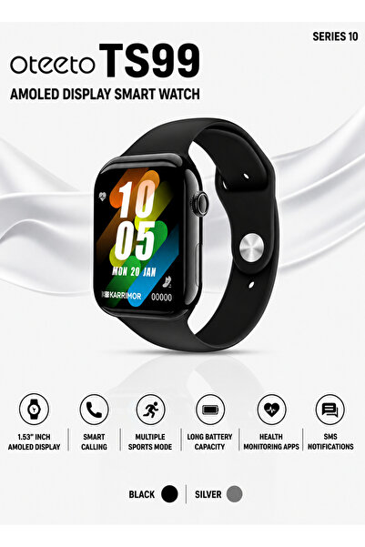OTEETO TS99 Series 10 AMOLED Smart Watch – 1.53" Display, Smart Calling & Hea...