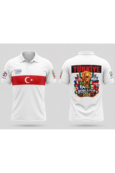 MODA Türkiye forması,Türkiye 2026 Dünya Kupası Baskılı Erkek Polo Yaka Tişört...