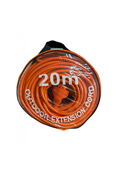 OEM 20M Orange Extension Cord, Electrical Cable with Socket and Plug, Resista...